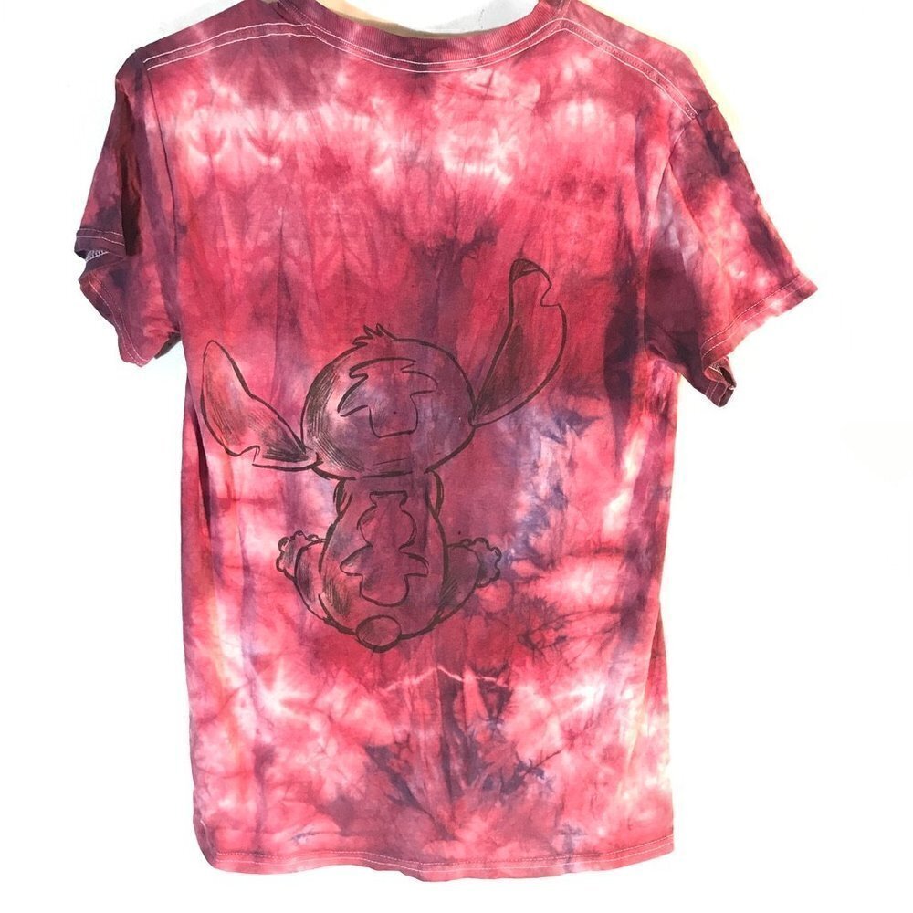 Disney Lilo and Stitch Tee Shirt Size Small Pink Tie dye Cotton - Picture 7 of 8